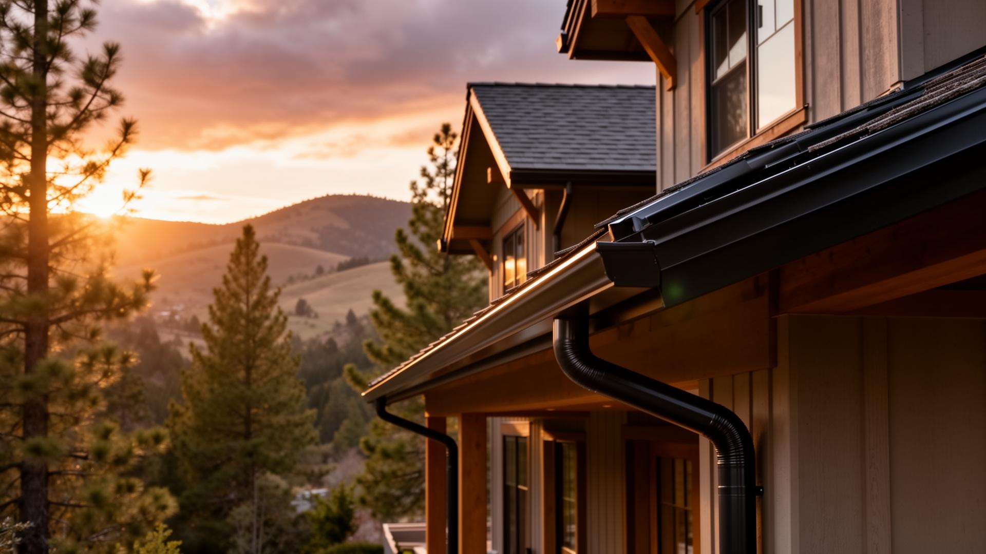 Premium gutter installation on a Sonora craftsman home at sunset